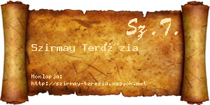 Szirmay Terézia névjegykártya