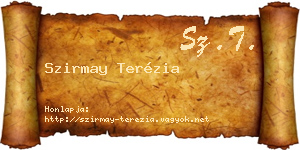 Szirmay Terézia névjegykártya
